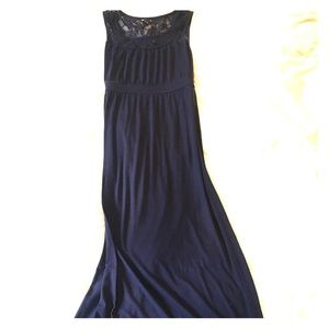 Blue Lace Top Maxi Dress